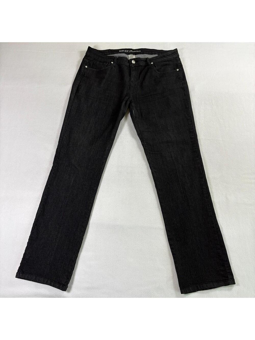Y2K Bootcut Stretch Jeans Reflex Premium Tag 1XL Fits Like 36x31 Black Denim